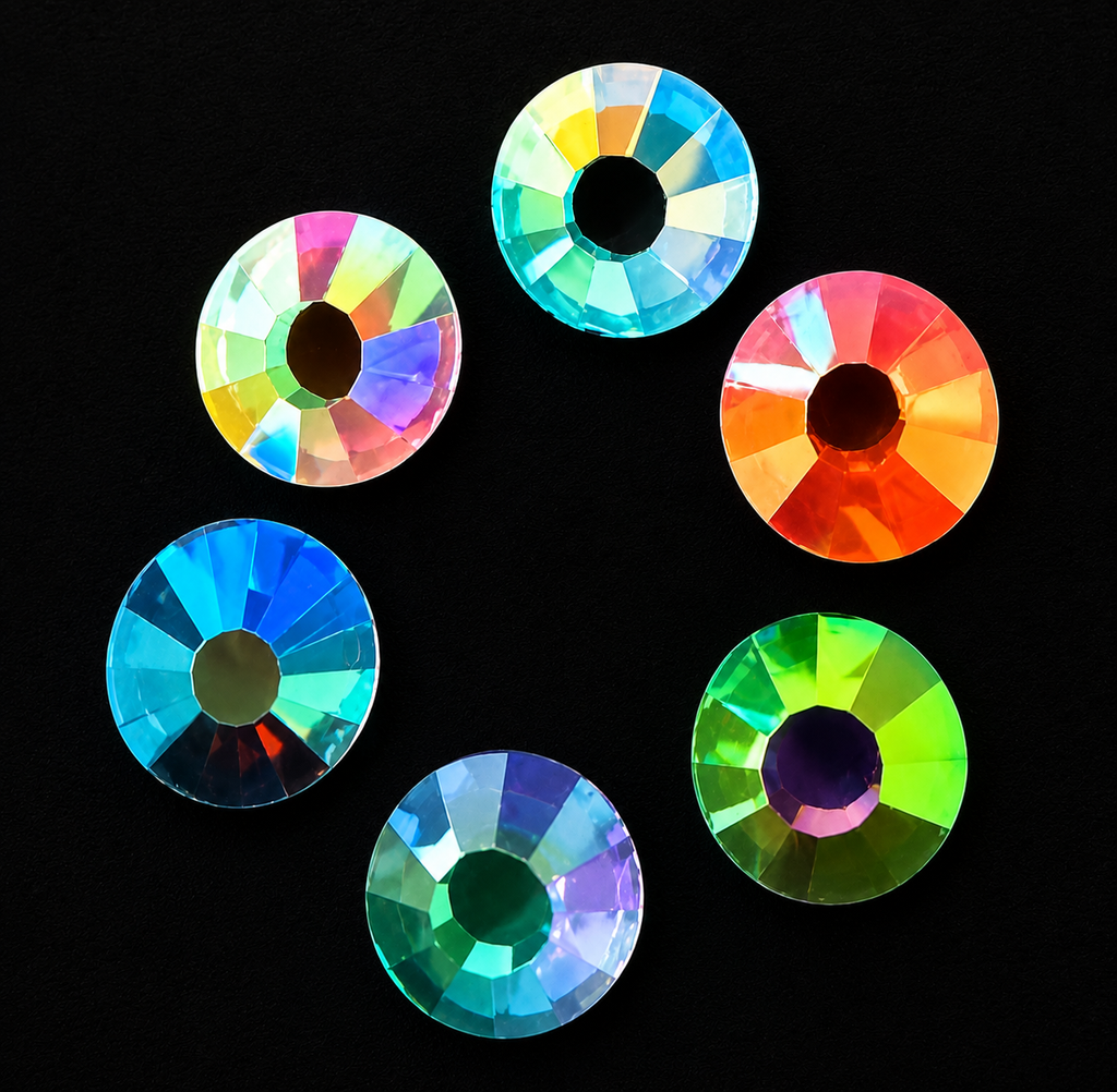 SS20 AB glass rhinestones in mixed colors - aqua, pink, green, blue, orange