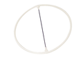 White circular Hoop Baton with a shaft across its center
